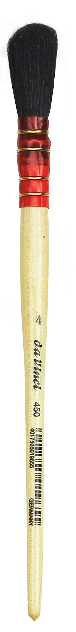 da Vinci Gilding Series 450 Gilder Duster Brush, Round Oval Black Goat Hair with Wood Handle, Size 4 (450-4)