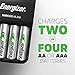 Energizer Recharge, Basic Charger for Rechargeable Batteries, 1 Count Rechargeable AA Batteries, 2,000 mAh NiMH, Pre-Charged, Chargeable for 1,000 Cycles, 8 Count (Recharge Universal)