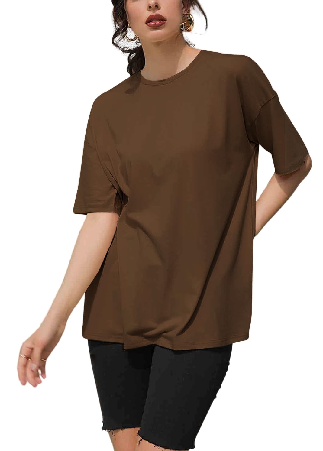 AirMood Maglietta oversize da donna a maniche corte estiva, vestibilità larga, oversize