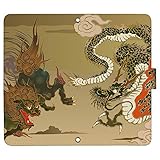 SmaSmaSweets Galaxy S25 SC-51F ケース [デザイン:7.獅子と龍/マグネットハンドあり] 和柄 ギャラクシーs25 sc51f 手帳型 スマホケース スマホカバー 手帳 携帯 カバー