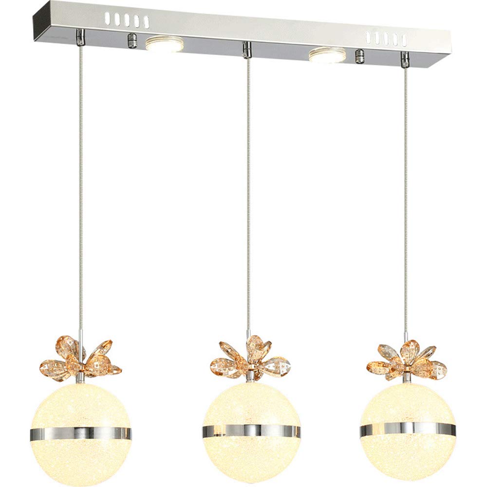 Chandelier LED variable avec télécommande en cristal et acier suspendu - 8