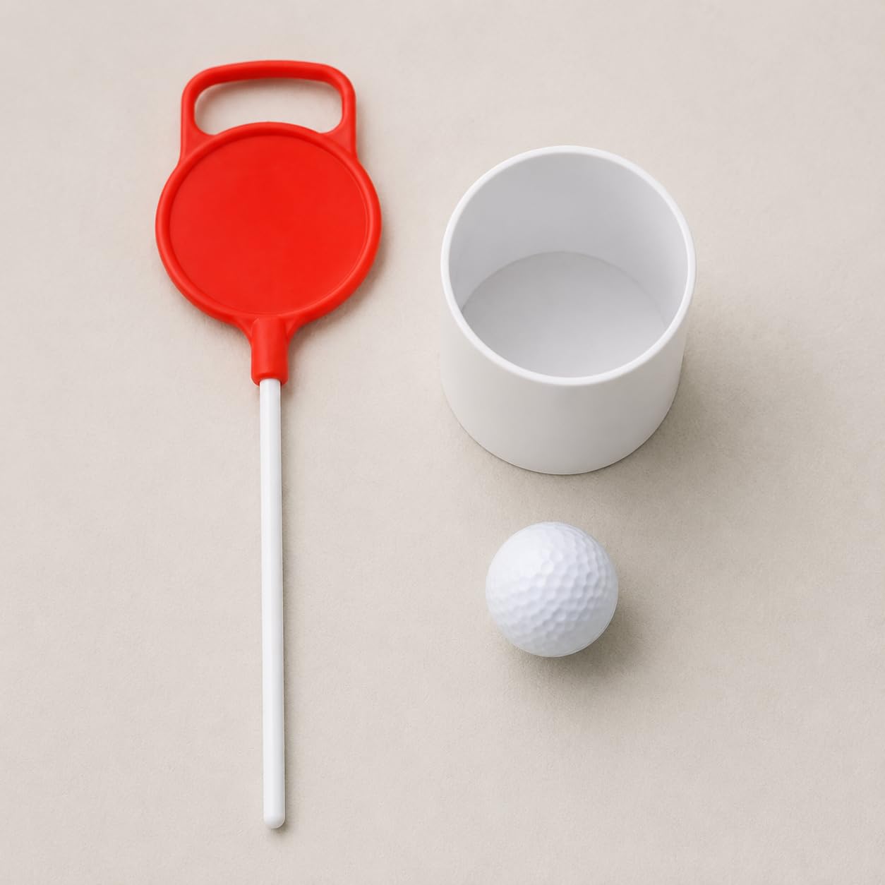 Golf Putting Flagstick Asta Bandierina Putt Green Accessorio Golfistica Plastica Impermeabile Durevole Adatto per, Asta portabandiera con maniglia + buca in plastica