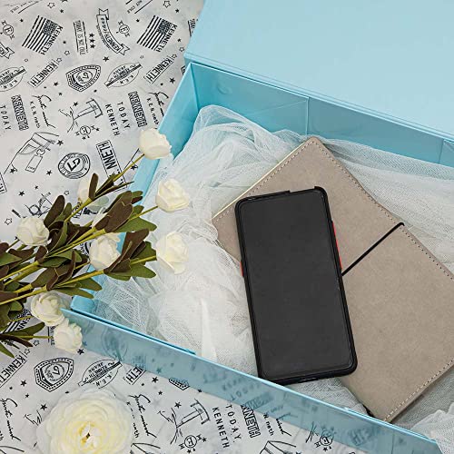 Obmmirao Upgrade 1 Pcs Blue 13X9X4 Inch Hard Large Gift Box With Lid, Foldable Magnetic Gift Boxes,Groomsman Box Bridesmaid Proposal Box, Reusable Gift Boxes For Clothes #TOP1