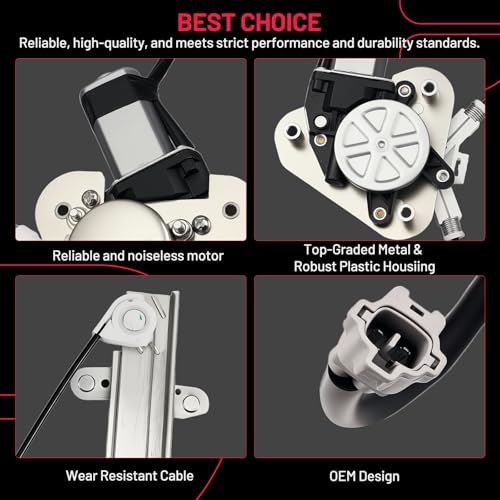 Image of BDFHYK 741-706 Power Window Regulator with Motor Front Left Compatible with Geo Prizm 1993-1997, Toyota Corolla 1993-1997