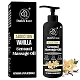Dude's Love - Orgánico - Aceite de Masaje Sensual de Vainilla Afrodisíaco Comestible para Pareja - Se puede lamer|para momentos sexuales íntimos - Vainilla y jazmín naturales con aceite de coco-200 ML