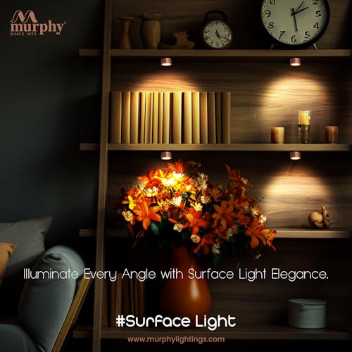 Image of Murphy 3 Watts Rose Gold Finish Led Surface Panel, Cabinet, Wardrobe Light, Edge Round Style Flush Mount Ceiling Lamp, Pack of 10 (Warm White,Aluminum) with 2 Year Warranty