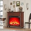 Electric Fireplace with Mantel, Farmhouse Electric Fireplaces TV Stand, Cherry Fireplace Entertainment Center with 23 inch Heater and Removable Roller for Living Room, Bedroom #5