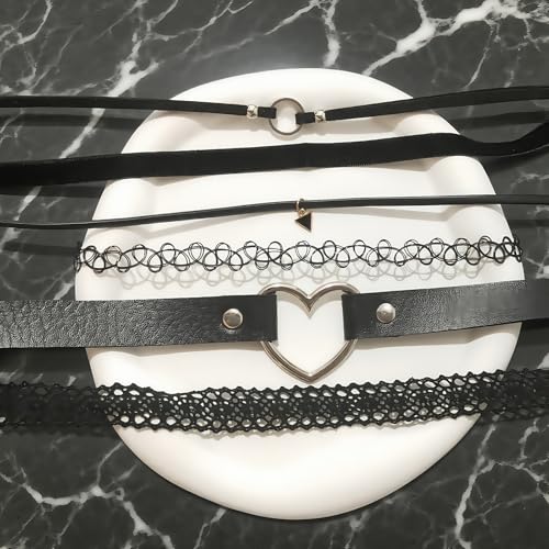 Gothic Choker Necklace for Women 6pcs Black Lace Chokers Set Punk Goth Jewelry Clothes Accessories3