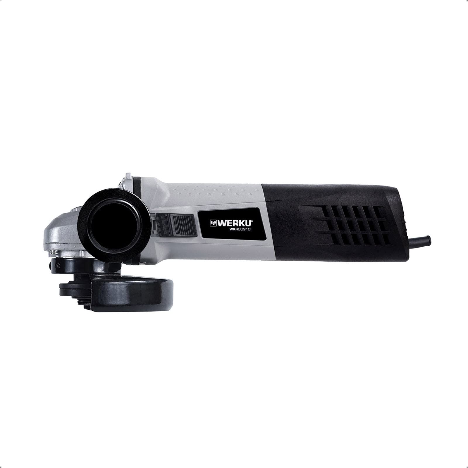 Werku WK400910, Amoladora Ángulo, Calidad Profesional, Potencia 1100 W, Disco 125 mm, Mango Principal Slim-Fit, Incluye Mango Auxiliar