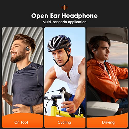 Yicfis Single Open Ear Headphones Wireless Bluetooth With 16Mm Large Drivers For Powerful Sound, 8H Playtime Bluetooth 5.2 Wireless Earbuds，Waterproof Headsets With Earhooks For Sports (Black) #TOP6