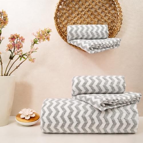 Image of HomeCloud Ultra Soft Cotton+Velvet Bath Towel Set, which Includes Bath Towel with Hand /Face Towel for Women & Children