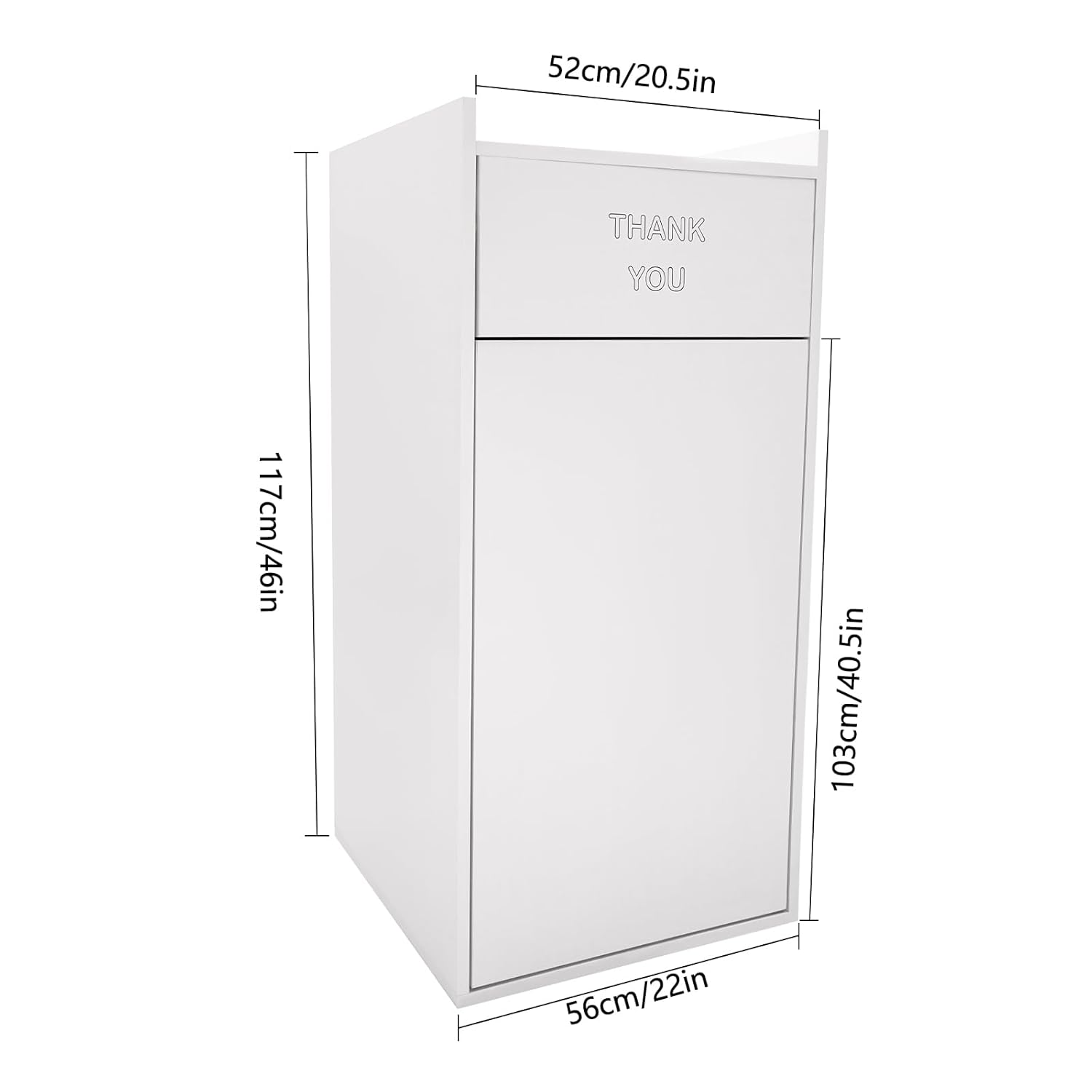 Restaurant Trash Can Cabinet with Tray Holder, 30L/27.24Qt Commercial Garbage Cabinet Large Trash Bin, Wooden Trash Can and Garbage Receptacle for Restaurants, Cafeterias,Office (White)