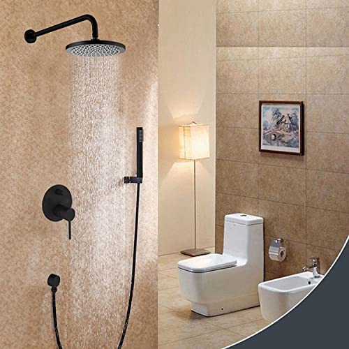 Pommeau de douche de tête résistant au calcaire en laiton noir mat