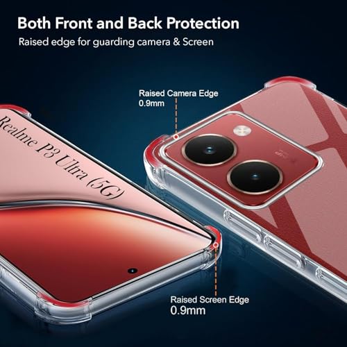 Image of Jkobi Shockproof Crystal-Clear Back Cover for Realme P3 Ultra (Anti Yellow Case | Drop & Camera Protection | Hard Polycarbonate)