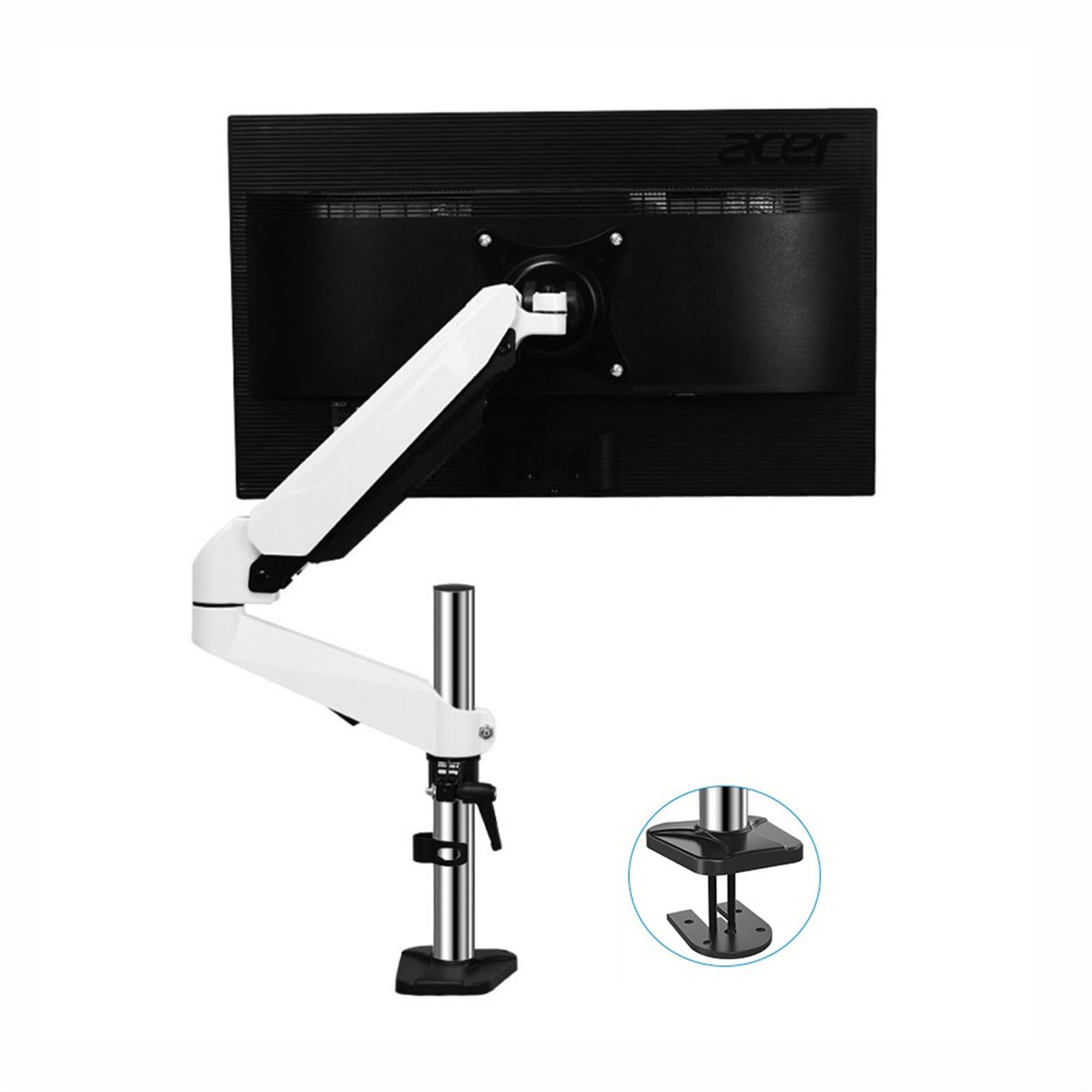 Aioneer Monitor Arm Single Monitor Arm, Monitor Desk Mount Stand For 15"-32" Screens Holds 4.4-17.6 Lbs, Fully Adjustable Gas Spring Monitor Mount With Grommet Base Monitor Mount-200mm