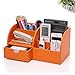 Produktbild ETH Pu Leder Stifthalter Kreative Desktop Büromaterial Box Multifunktionale Schwarz Aufbewahrungsbox seltsam (Farbe : Orange)