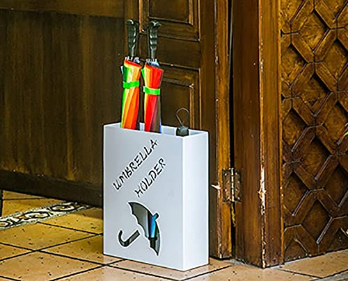 Support de parapluie peu encombrant métallique et seau de stockage carré creux pour commerce - 6