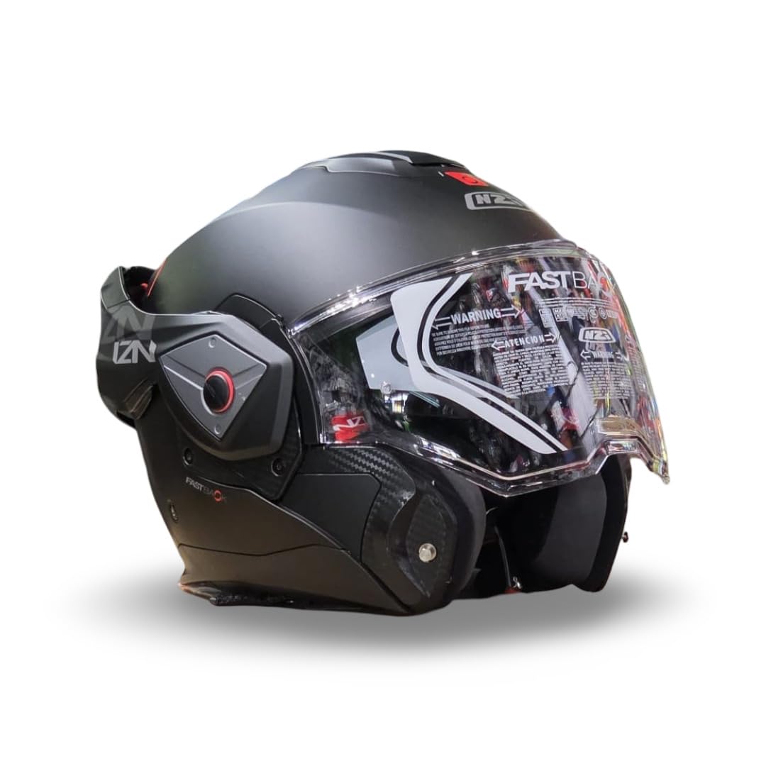 NZI Casco Modular NZI Fastback Duo 180º Negro Mate Abatible con Visor Solar - Unisex Hombre y Mujer - Homologado P/J ECE 22.06 (L)