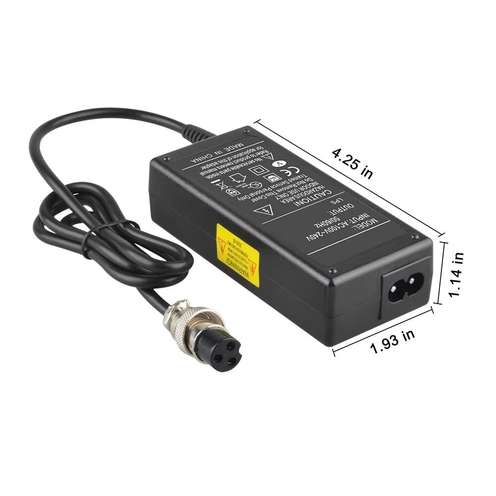 24V 1.5A Electric Scooter Charger For Razor E100, E200, E300, MX350, PR200, Pocket Mod & More - 3-Prong Inline Female Connector