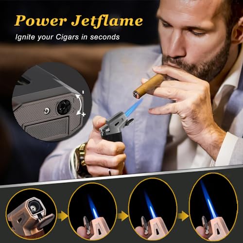 Encendedor HONEST para cigarros con cortador integrado y llama a prueba de viento miniatura 5