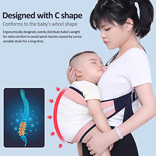 HINATAA Breathable Baby Sling, Adjustable Baby Carrier, Baby Carrier Wrap, Quick Dry, Thick Shoulder Straps for 0-36 Months Baby (Pink B) - Image 4