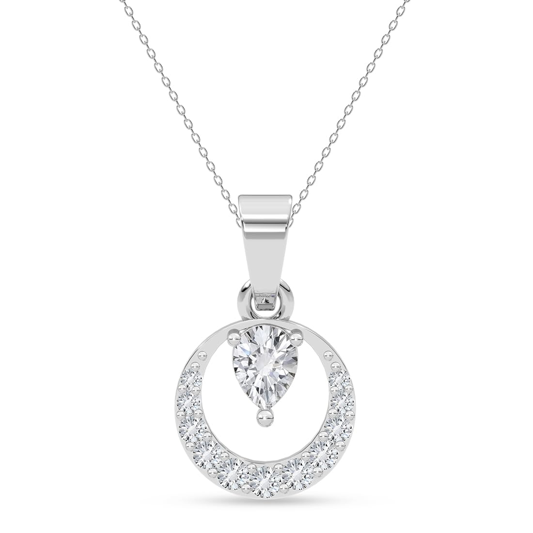 clara 925 Sterling Silver Minimal Daily Wear Pendant Necklace with Chain | Platinum Plated | Gift for Women & Girls-picture-6