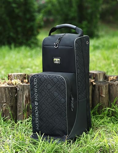 Harrison Howard Tall Boot Bag Equestrian Boot Travel Bag for Storing Helmet, Horse Whip Accessories Boot Storage Bag Black2