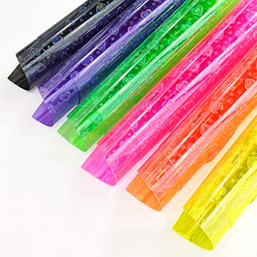 Vinyle transparent en similicuir PVC fluo irisé pour nœuds A4 x6