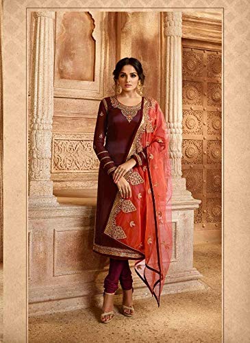 Image of Delisa Indian Pakistani traditional Ethnic Eid Party Plus Size salwar kameez suit ready to wear Dress For womens-2208