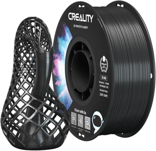 Creality ABS Filament 1 75mm robustes 3D-Druckerfilament mit hoher Widerstandsfähigkeit geruchsarm und ungiftig formstabil und schlagfest 1kg Spule Schwarz