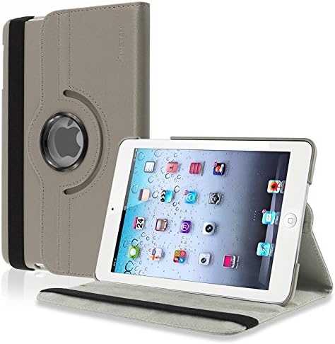 Insten 360-Degree Swivel Leather Case for Apple iPad mini, Grey (PAPPIPDMLC31)