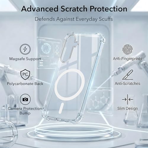 Image of Jkobi Shockproof Crystal-Clear Back Cover for Samsung Galaxy S25 Plus (Magsafe Wireless Support | Drop & Camera Protection | Hard Polycarbonate)