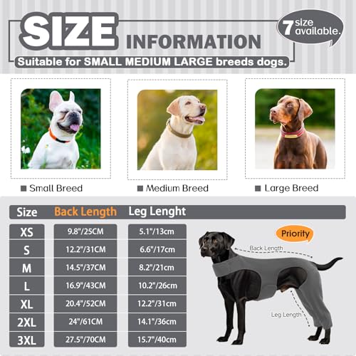Hjyokuso Hundebody Nach Op Mit Bein, Wundschutzanzüge, Hinterbeinschutz, Anti-Wundlecken Body, E-Kragen Alternative, Schenkelschutz Bodysuit