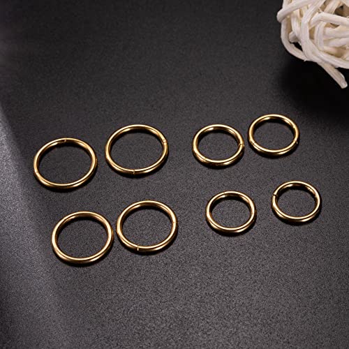 Loayhoay 24Pcs 16G 18G 316L Stainless Steel Cartilage Hoop Earrings For Men Women Helix Tragus Daith Lobe Hoop Sleeper Earrings Hinged Clicker Segment Nose Rings Hoop Septum Lip Ring Conch Piercing Jewelry 7Mm 8Mm 9Mm 10Mm #TOP1