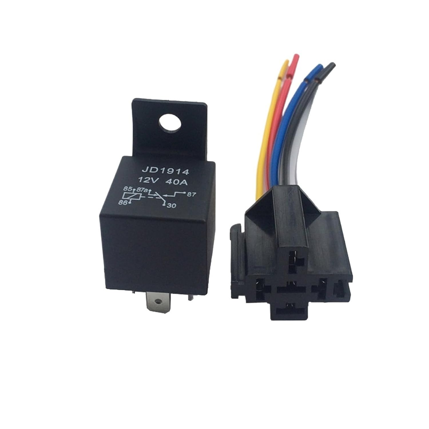 12V 40A AMP 5 SPDT Car Truck Auto Automobile Automotive Relay with 5 Pin Socket 5 Wires for Lamplight Fan Air Condition