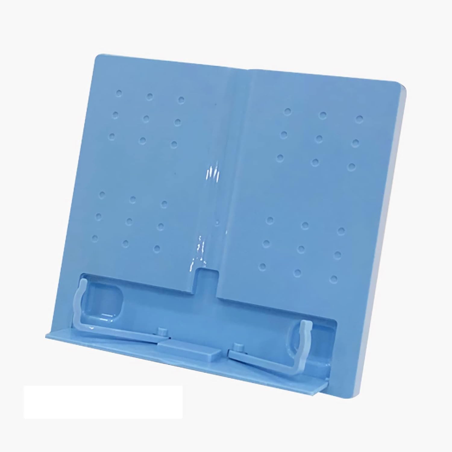 Book Stands and Holders for Reading Mini Desktop Book Stand, Portable Foldable Lightweight Book Rest for Textbook Sheet Music Cookbook Tablet Smartphone, 8 x 9 inch for Kitchen and Office (Blue )