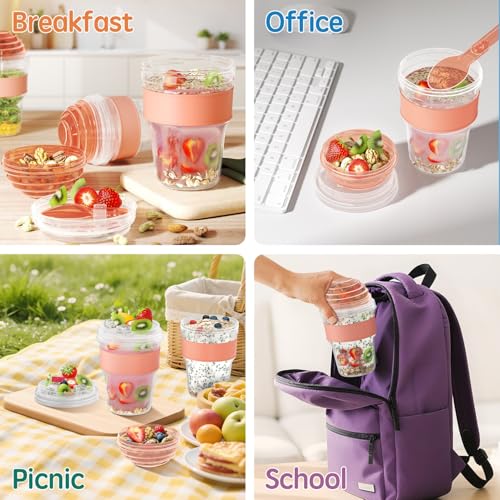 62% Off 4-Pack Reusable Yogurt Cups with Lids & Spoon - Image 7