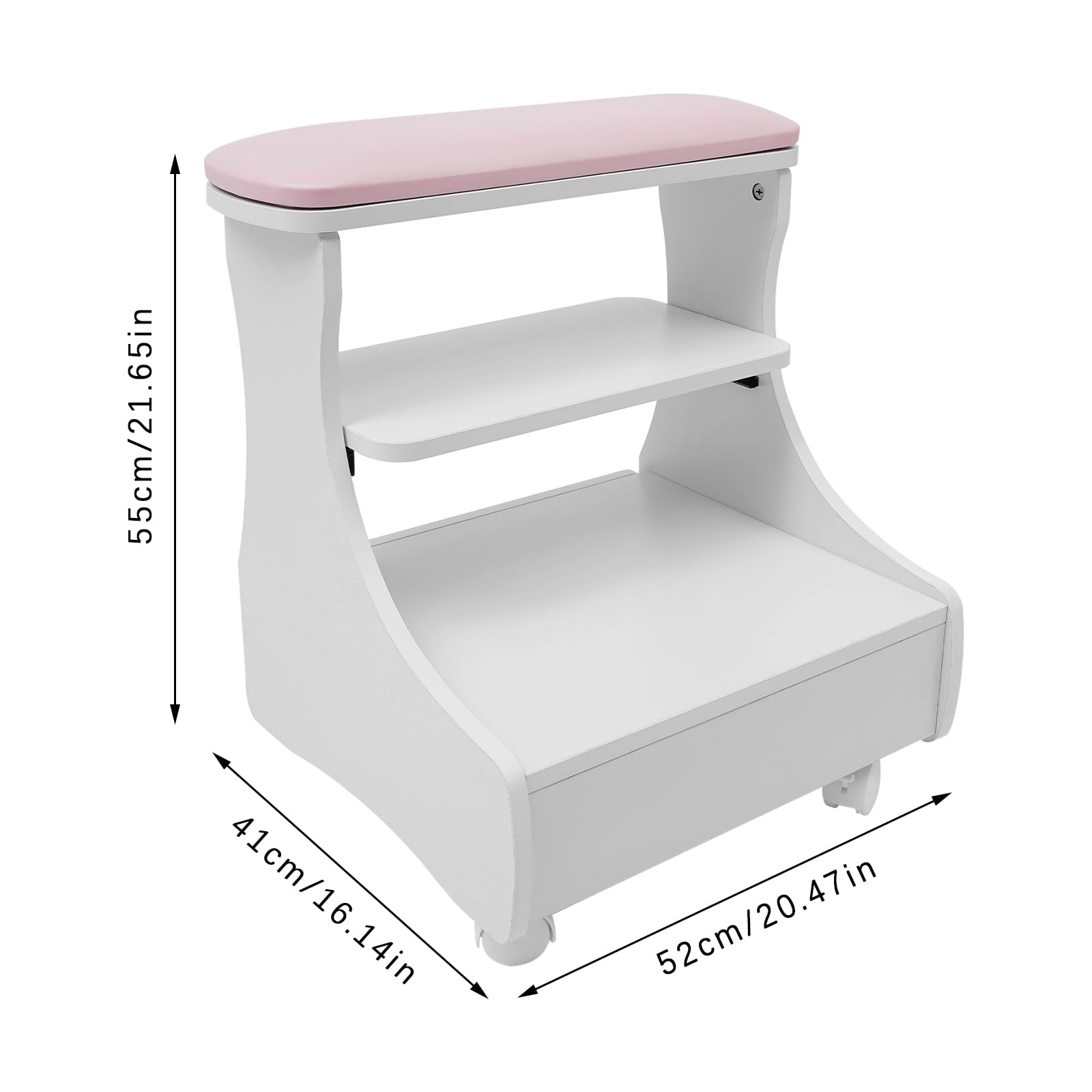 Chariot de Manucure à 3 Niveaux avec Bain de Pieds - Spa Portable avec Tiroirs et 4 Roulettes - Capacité de Charge 20 kg