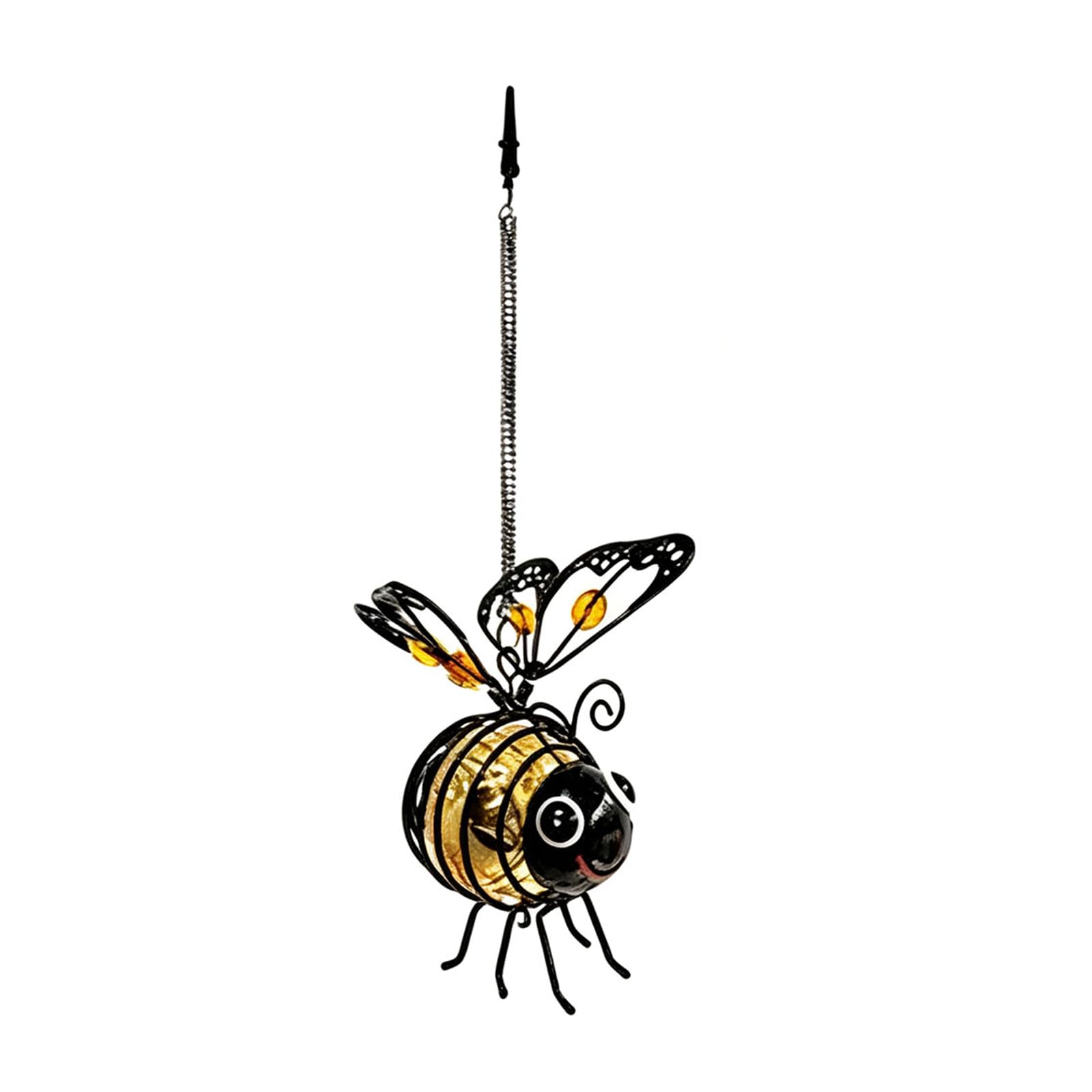 Bee Solar Lights Outdoor Garden , Solar Bees Lantern, Outdoor Hanging Solar Bee Lights , Solars Hanging Insect Light, Metal Frame Home Lantern with Mild Light for Porch Yard Entry