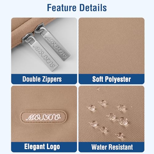 Image of MOSISO Laptop Case 16 inch, 15-15.6 inch Laptop Sleeve Compatible with MacBook Pro 16 M5 M4 M3 M2 M1, HP Acer Dell Lenovo ASUS, Polyester Vertical Computer Sleeve Bag with Pocket, Bronze Brown
