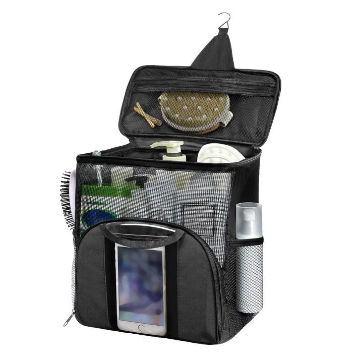 sgmedila Large Hanging Toiletry Bag Shower Caddy Tote Bag Updated Version Full Size Bottle Compatible Waterproof Transparent Cell