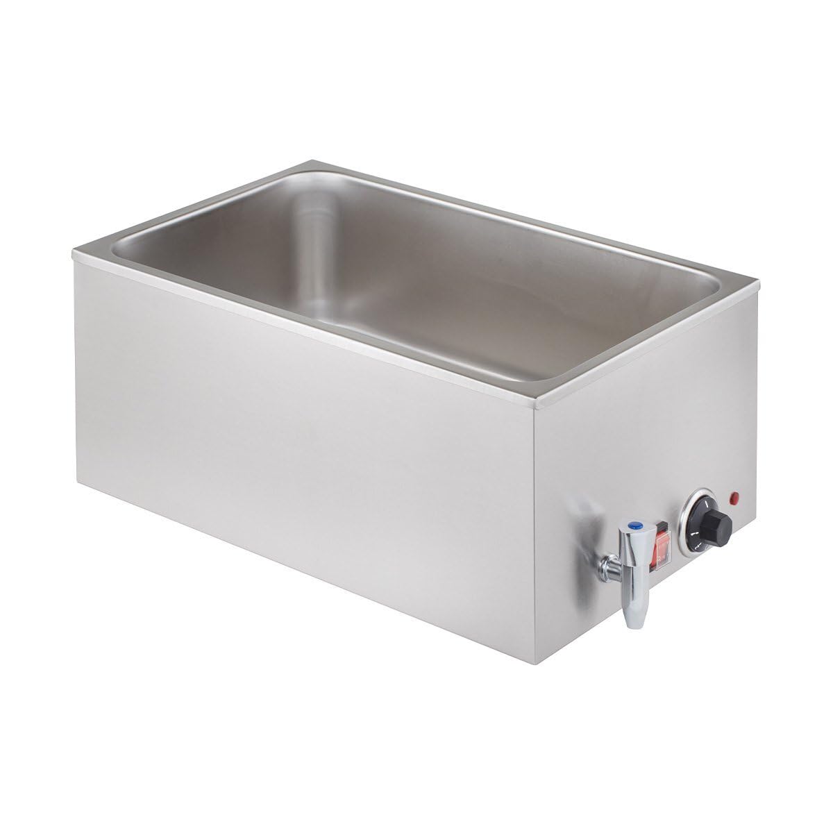 GastroHero Bain Marie ECO GN 1/1 mit Ablasshahn Bainmarie Speisenwärmer Warmhaltebecken 30–90 °C Gastronomie Buffet Catering Warmhaltegerät