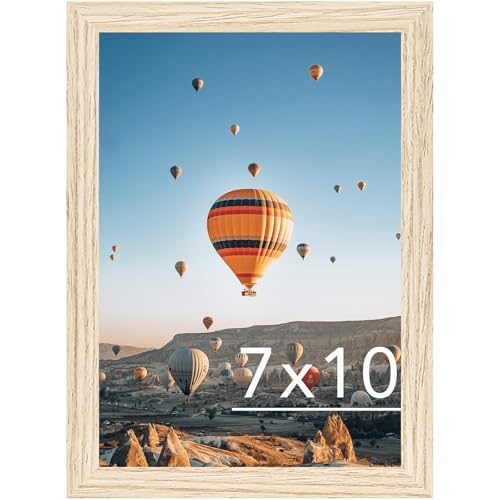 Image of JCJMY 7x10 Picture Frame Natural for Wall Hanging or Tabletop- Wall Mounting Horizontally or Vertically, 7 x 10 Wall Gallery Poster Photo Frames for 7 by 10 Photos, Natural
