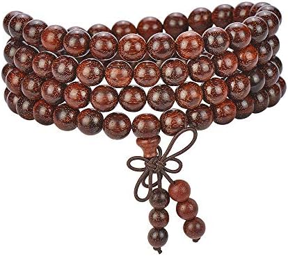 Mala Beads Bracelet 108 8mm Prayer Meditation Sandalwood Elastic