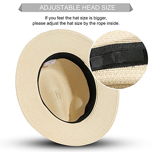 Sombrero de paja plegable para mujer con amplio ala miniatura 3