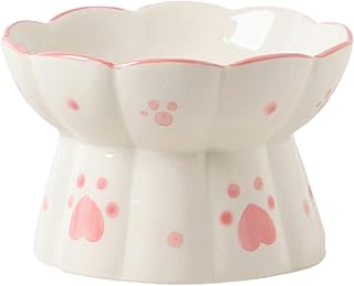 Tigela de cerâmica para gatos com pernas altas com proteção de boca oblíqua para vértebras cervicais, tigela de arroz para gatos e cães - Estilo 15