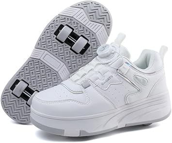 Roller Shoes, Dial Type, Sneakers, 4 Wheel Type, Easy to Remove, For Kids, Boys, Girls, Adults, Soft, Breathable, Skateboarding, Sports, Anti-Slip, Beginners, Birthday Gift, 8.1 - 9.8 inches 20.5