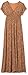 Amazon Essentials Women's Waisted Maxi Dress (Available in Plus Size), Caramel Animal Print, Small