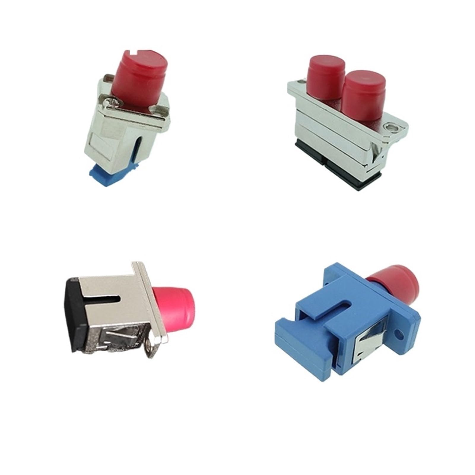 Adaptateur SC-FC 5 pièces Coupleur de Fibre Optique Duplex simplex 2 cœurs SM MM Connecteur FTTH monomode FC-SC(Red)