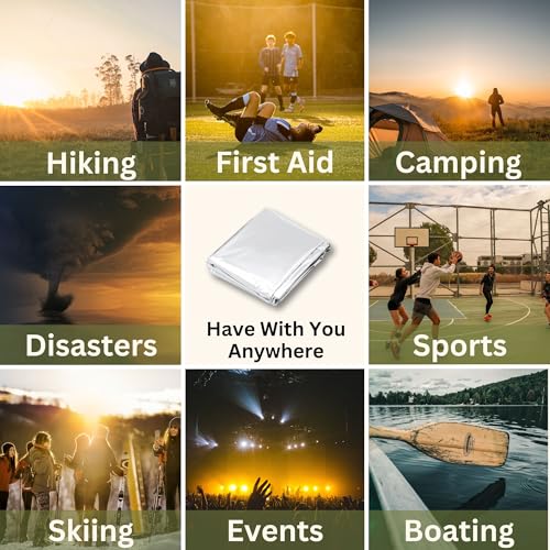 Image of [50 Pack] Thermal Reflective Emergency Blanket 52 inchx84 inch | Emergency Mylar Blankets | Survival Blanket for Survival Supplies | Camping, Hiking, or Emergencies